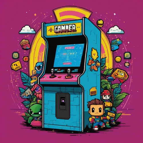 video game arcade cabinet,arcade game,computer games,game characters,game illustration,arcade games,game room,game boy,space invaders,gamer zone,computer game,mobile video game vector background,games console,pac-man,video game,arcade,8bit,gamecube,game art,gameboy,Illustration,American Style,American Style 10