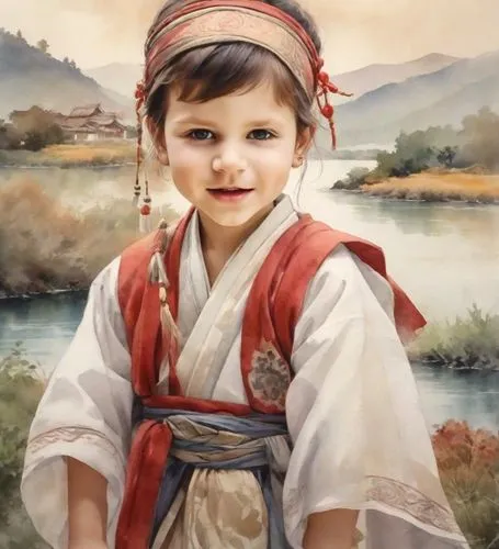 zhiyuan,jianxing,bouguereau,gekas,oriental painting,zuoying,Digital Art,Watercolor