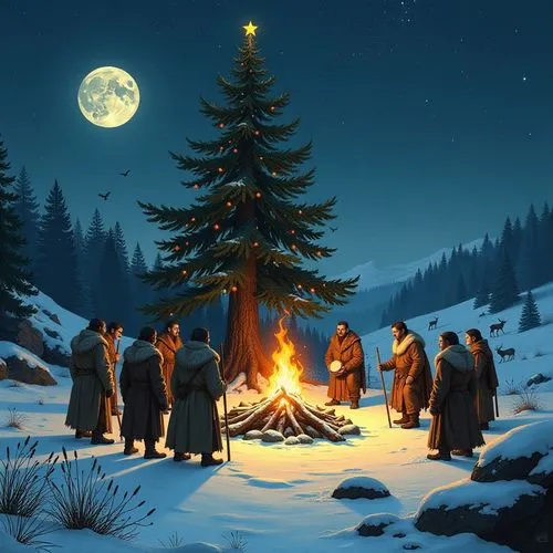 carolers,carol singers,birth of christ,christmas scene,the occasion of christmas,birth of jesus,Illustration,Realistic Fantasy,Realistic Fantasy 12