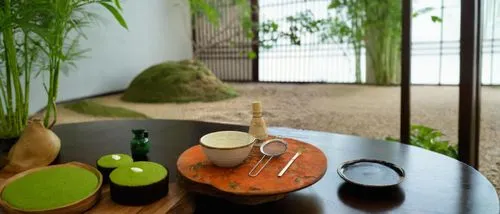 tea ceremony,japanese-style room,ryokan,japanese zen garden,tatami,bamboo plants