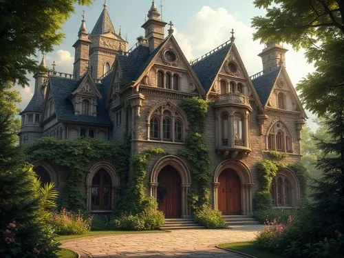 fairy tale castle,victorian house,fairytale castle,castle of the corvin,maplecroft,house in the forest,witch's house,nargothrond,forest house,briarcliff,rivendell,castlelike,victorian,victoriana,violet evergarden,dreamhouse,chateau,old victorian,beautiful home,bethlen castle,Photography,General,Realistic