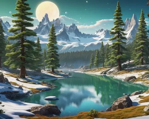 cartoon video game background,landscape background,nature background,youtube background,salt meadow landscape,elves country,Conceptual Art,Sci-Fi,Sci-Fi 20