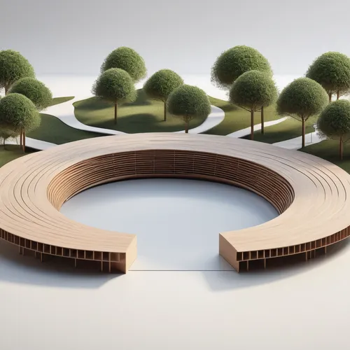 miniature, minimalist,thomas heatherwick architecture inspired by little island park, minimum materials, realistic physical model, symmetry, minimalist schematic architecture design, simplified method