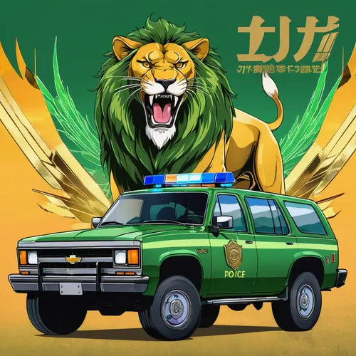 isuzu,lion's coach,nypd,izu,safari,patrol cars,zil-111,zil,sheriff car,gifu,t11,t badge,kyi-leo,toyota liteace,isuzu trooper,uaz patriot,the law of the jungle,lion,lion number,tanzania,Illustration,Japanese style,Japanese Style 03