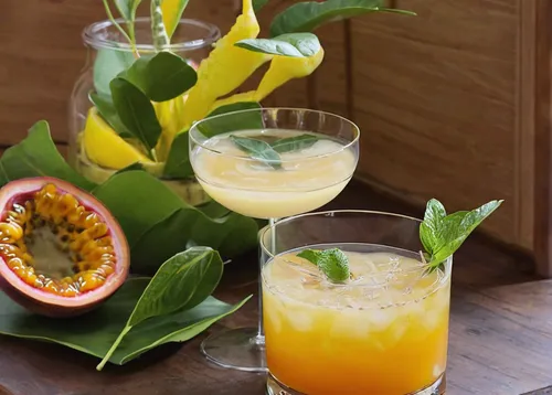 Craft a recipe for a refreshing passion-fruit cocktail with a twist,passion fruit juice,advocaat,passion fruit daiquiri,passion fruit,passion-fruit,planter's punch,fruit cocktails,kiwi coctail,pineapp