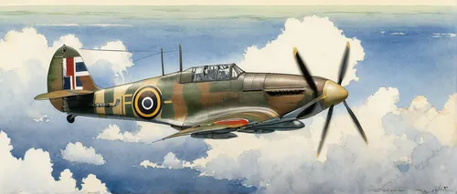 supermarine spitfire,lockheed hudson,westland terrier,royal aircraft factory r.e.8,royal aircraft factory b.e.2,vickers f.b.5,avro lancaster,corsair,dewoitine d.371,curtiss p-40 warhawk,airco dh.2,hudson wasp,hurricane,monoplane,hawker,an aircraft of the free flight,focke-wulf fw 190,messerschmitt bf 108,pv-1,messerschmitt bf 109,Illustration,Realistic Fantasy,Realistic Fantasy 12