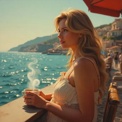 blue jasmine,woman drinking coffee,capri,zorana,esti,anastasiadis,Photography,General,Cinematic