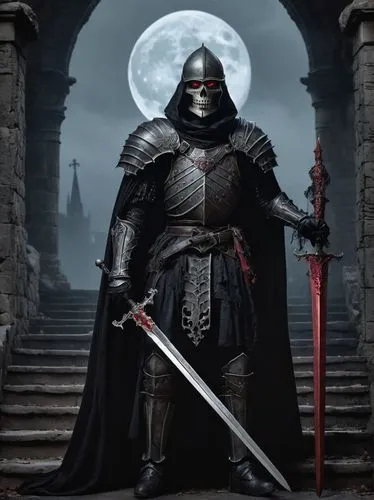 executioner,auditore,corvo,shadowgate,imperatore,ravenloft,chakan,assassin,hospitaller,darklord,swordsman,longsword,dominador,warden,wallachia,templar,grimjack,apollyon,iron mask hero,harnam,Illustration,Black and White,Black and White 12