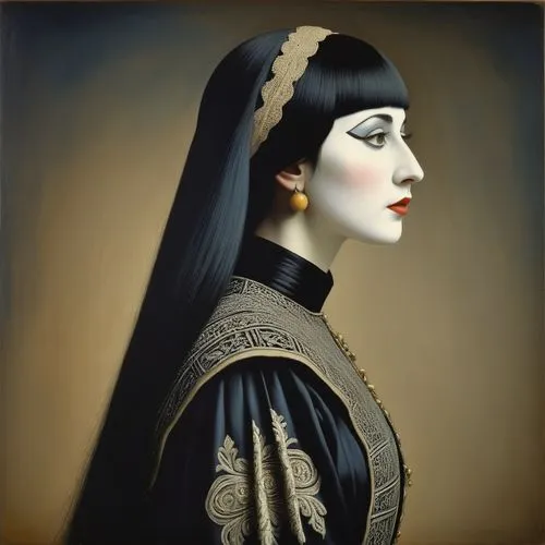 gothic portrait,yasumasa,dita,tretchikoff,art deco woman,portrait of christi,Art,Artistic Painting,Artistic Painting 02