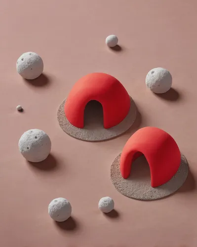 mushroom landscape,bouldering mat,clay packaging,stylized macaron,felt baby items,massage stones,daifuku,plasticine,clay animation,felt christmas icons,felt hat,felt christmas trees,mushroom island,lunar landscape,cloud mushroom,cinema 4d,3d model,rain stoppers,airbnb logo,play dough,Unique,3D,Clay