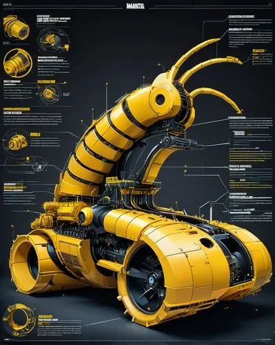 yellow python,yellowjacket,kryptarum-the bumble bee,drone bee,rope excavator,rorqual,bumblebee,cognex,palila,hornet,nautilus,mining excavator,goldbug,vespula,submersibles,yellow jacket,scorpion,excavator,yellow machinery,submersible,Unique,Design,Infographics