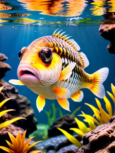 cichlid,beautiful fish,haplochromis,tropical fish,ornamental fish,fish in water,underwater fish,yellow fish,cichlids,aquarium fish,discus fish,butterflyfish,glassfish,characin,snapfish,forest fish,koi pond,freshwater fish,butterfly fish,characidae,Illustration,Japanese style,Japanese Style 04