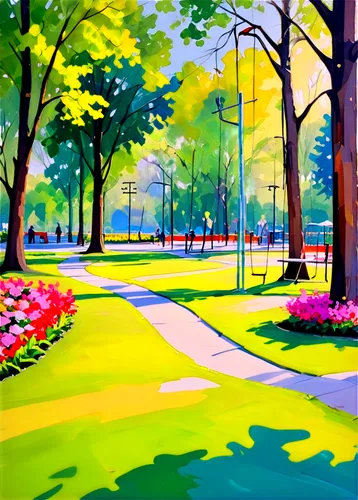 walk in a park,oil painting on canvas,herman park,art painting,central park,lafayette park,tree-lined avenue,tree lined lane,city park,oil painting,springtime background,flower painting,landscape background,acrylic paint,green landscape,green space,spring garden,photo painting,park,urban park,Conceptual Art,Oil color,Oil Color 20