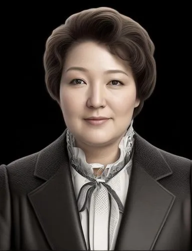 a woman wearing black and white with a black collar,masako,soejima,toshiko,sakurai,takako,setsuko,Common,Common,Natural