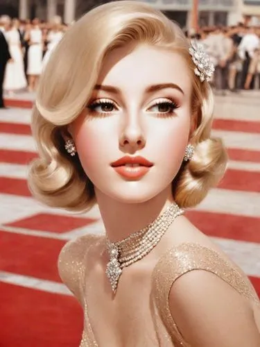 vintage makeup,audrey,marylin monroe,gena rolands-hollywood,ann margarett-hollywood,marilyn,grace kelly,marylyn monroe - female,debutante,1950s,merilyn monroe,model years 1960-63,madeleine,vintage girl,blonde woman,audrey hepburn,model years 1958 to 1967,pearl necklace,vintage woman,50's style