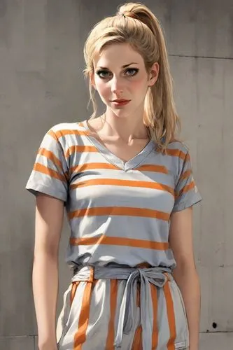 retro girl,retro woman,sewing pattern girls,striped background,fashion vector,retro women,tee,orange,ammo,rockabella,polo shirt,horizontal stripes,pin stripe,see-through clothing,retro paper doll,pixie-bob,peach color,realdoll,female model,marina,Digital Art,Comic