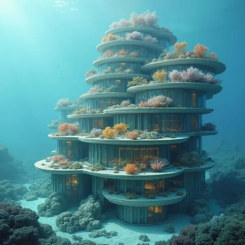 house of the sea,turtle tower,underwater playground,seasteading,seafort,ocean underwater