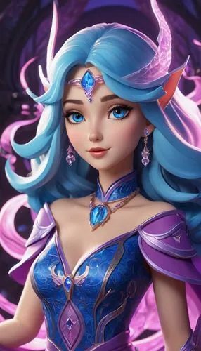 blue enchantress,delenn,jaina,liliana,llyra,etheria,Unique,3D,3D Character