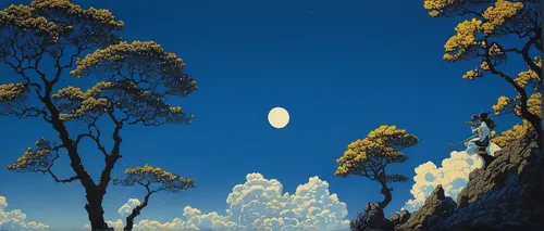 lunar landscape,earth rise,hanging moon,moonscape,moons,moon phase,big moon,the moon,moon,lunar,heliosphere,blue moon,moonlit,lunar prospector,galilean moons,isolated tree,moonrise,cloudless,high landscape,forest landscape,Illustration,Black and White,Black and White 16