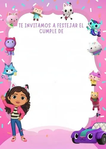 a birthday greeting card with cute animal characters and a woman holding a cat,programadora,enriqueta,littlebigplanet,idiomas,lbp,estrellita