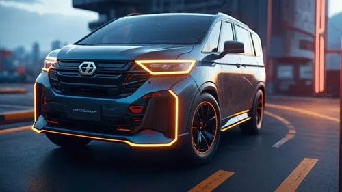 an suv with bright lights on the street,baojun,wuling,changan,changfeng,volkswagen beetlle,dongfeng,smartruck,lufeng,zagreb auto show 2018,vivaro,electric mobility,mercedes eqc,nio,cybertruck,inwagen,