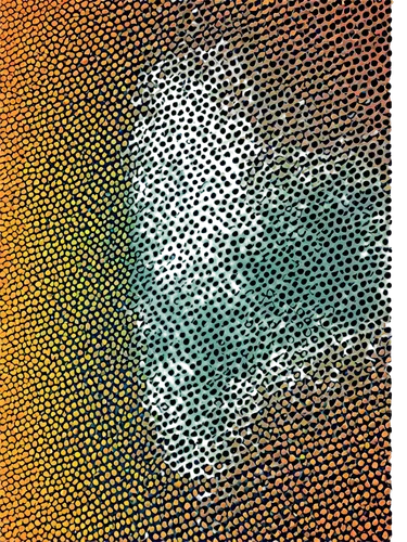 halftone, Photoshop, graphic design, creative art, digital illustration, solo, (high-contrast), detailed texture, intricate patterns, dot screen, moire effect, soft focus, 3/4 composition, shallow dep