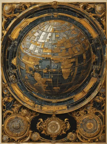 terrestrial globe,harmonia macrocosmica,astronomical clock,orrery,copernican world system,planisphere,yard globe,globe,geocentric,armillary sphere,globes,old world map,the globe,world clock,christmas globe,euclid,atlas,hemisphere,circular ornament,spherical image,Art,Classical Oil Painting,Classical Oil Painting 17