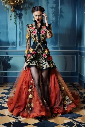 Fashion show ,a woman in a very unusual dress,queen of hearts,sabyasachi,audigier,ahlam,santigold,homogenic,Photography,General,Realistic