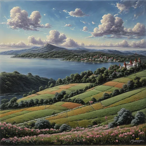 牡丹花,frederic church,panoramic landscape,home landscape,landscape,coastal landscape,high landscape,landscape background,rural landscape,robert duncanson,an island far away landscape,carol colman,khokhl