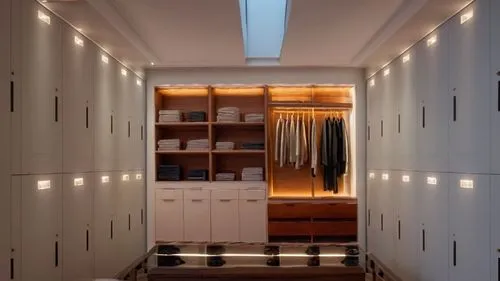 the walk in closet has many doors and drawers,walk-in closet,wardrobes,closets,closet,hallway space,luggage compartments,Photography,General,Natural