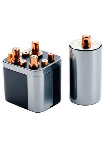 Battery, multiple units, AAA, AA, D, 9V, various sizes, copper terminals, plastic casing, silver metallic body, shiny surface, detailed texture, studio lighting, macro shot, close-up, shallow depth of