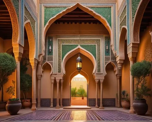 persian architecture,marrakesh,riad,king abdullah i mosque,alcazar of seville,medinah,al nahyan grand mosque,iranian architecture,agrabah,islamic architectural,kashan,archways,marrakech,meknes,la kasbah,morocco,andalus,inside courtyard,mihrab,alhambra,Illustration,Realistic Fantasy,Realistic Fantasy 22