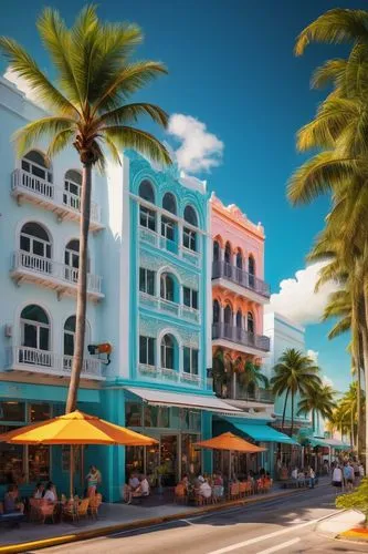 oranjestad,key west,mizner,south beach,palmbeach,frederiksted,lauderdale,coconut grove,providenciales,fort lauderdale,bahama,bahamian,islamorada,delray,floride,bahamas,curacao,cayard,aruba,cityplace,Illustration,Realistic Fantasy,Realistic Fantasy 28