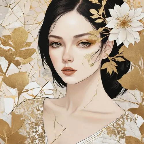 gold leaf,golden flowers,blossom gold foil,kommuna,gold filigree,flower gold,gold flower,white blossom,gold color,gold leaves,sunflower lace background,golden lilac,summer jasmine,jasmine blossom,tuberose,autumn gold,diwata,flower fairy,gilded,star magnolia,Photography,General,Realistic