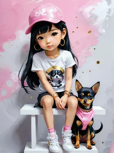 painter doll,girl with dog,kids illustration,fashion dolls,toy manchester terrier,artist doll,fashionable girl,fashion doll,little boy and girl,cute cartoon character,fashion girl,anime japanese clothing,cute cartoon image,miniature pinscher,world digital painting,designer dolls,boy and dog,pinscher,girl doll,little girls,Conceptual Art,Fantasy,Fantasy 03