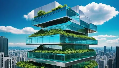 planta,cube stilt houses,sky apartment,skyscraping,ecotopia,ecological sustainable development,greentech,futuristic architecture,arcology,terraformed,skyscraper,cubic house,ecologic,netzero,ctbuh,greeniaus,sustainability,terraform,ecologia,sky space concept,Illustration,Japanese style,Japanese Style 20