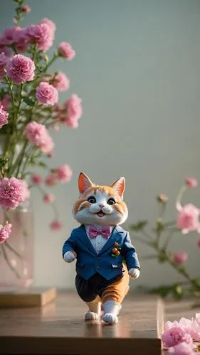 flower cat,flower animal,corgi,shiba,3d figure,pink cat,ikebana,doll cat,kokeshi doll,kokeshi,wind-up toy,hanbok,toy photos,animals play dress-up,welschcorgi,shiba inu,blossom kitten,canine rose,akita inu,lucky cat