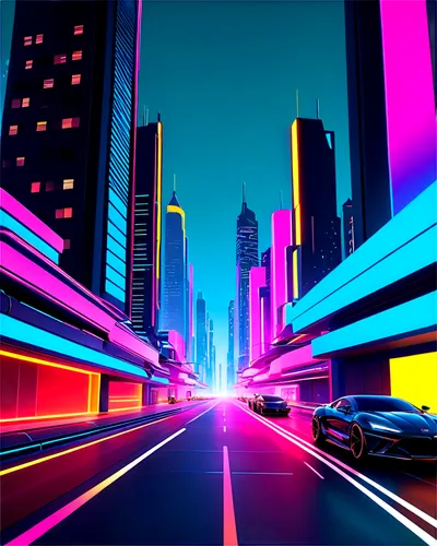 neon arrows,city highway,superhighways,colorful city,highway lights,neons,night highway,cybercity,abstract retro,neon lights,retro background,futuristic landscape,autopia,racing road,polara,neon light,light track,3d car wallpaper,highways,superhighway,Conceptual Art,Fantasy,Fantasy 02