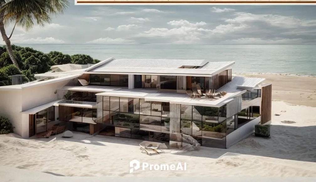 beach villa architecture by alena aenami, wood, plaster, very modern house, abstract =,dunes house,beach house,beachhouse,beachfront,oceanfront,luxury property,dreamhouse,renderings,tulum,florida home