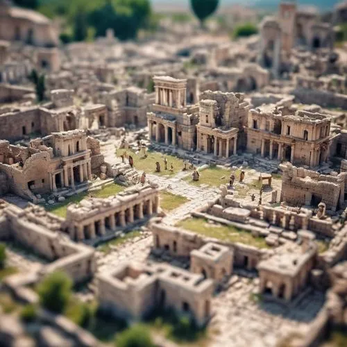 tilt shift,ancient city,pompeii,ancient rome,ephesus,petra,el jem,karnak,pompei,acropolis,fori imperiali,roman ancient,forum romanum,jerash,the ancient world,ancient roman architecture,trajan's forum,foro romano,roman forum,ancient buildings,Unique,3D,Panoramic