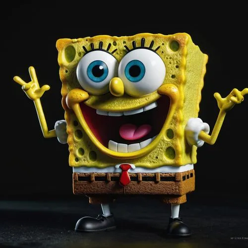 sponge bob, intricate, fine polished, golden, professional, creative, deep aesthetic, confident, ambient atmosphere, glowing, cinematic perfect intricate stunning fine detail, dark background, dramati