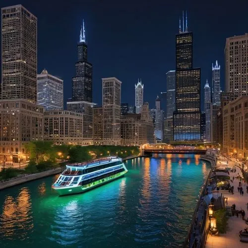 chicago night,metra,chicago,chicago skyline,water taxi,water bus,chicagoan,chicagoland,cta,scioto,citycat,cityhopper,floating on the river,detriot,mke,federsee pier,turismo,transrapid,tour boat,cruise ship,Photography,Fashion Photography,Fashion Photography 25