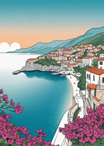 parga,skopelos,peloponnese,samos,dubrovnic,scilla,greek island,adriatic,greek islands,valdes peninsula,elba island,greece,lefkada,dubrovnik city,seaside resort,pinsa,lycian,hellenic,calabria,cretan crocus,Illustration,Black and White,Black and White 04