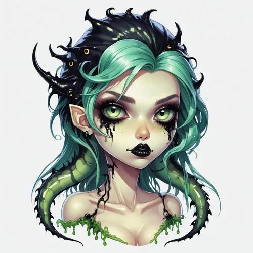 chryste,medusa,medusa gorgon,dryad,dryads,ichetucknee,Illustration,Abstract Fantasy,Abstract Fantasy 11