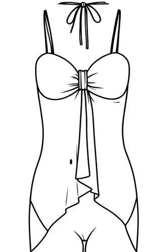 a bathing suit with bow tie and a ,traditional bow,coloring page,undergarment,female body,swallower,bow with rhythmic,coloring pages,female symbol,gluteal,underwire,brassieres,shapewear,bunting clip a