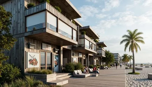 shorefront,beachfront,harborfront,bayfront,oceanfront,seaside resort,dockside,house by the water,mamaia,waterfront,stilt houses,harborside,harborwalk,3d rendering,wharf,seaside view,beach restaurant,beach resort,shoreside,the waterfront