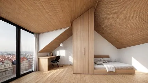 loft,sky apartment,modern room,penthouse apartment,room divider,timber house,sleeping room,attic,cubic house,wooden windows,bedroom window,daylighting,3d rendering,dormer window,wood window,danish room,archidaily,wooden house,wooden roof,bedroom,Interior Design,Bedroom,Modern,Italian Sophistication