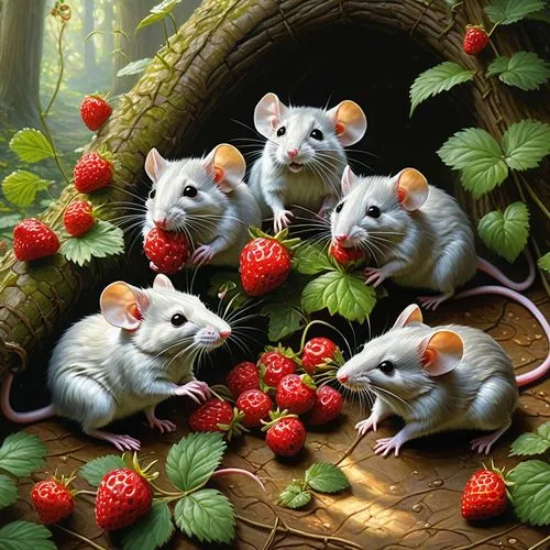 palmice,vintage mice,mice,woodrats,mouses,dormice,Illustration,Realistic Fantasy,Realistic Fantasy 03