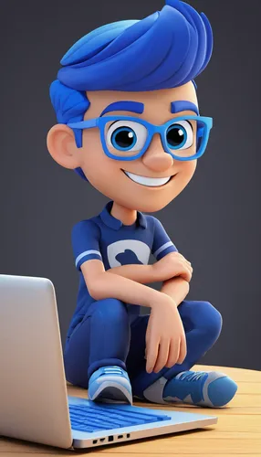 3d model,cute cartoon character,blur office background,clay animation,character animation,gnome,animator,coder,content writers,man with a computer,computer freak,scandia gnome,blue-collar worker,3d modeling,laptop,animated cartoon,programmer,mini e,eyup,smurf,Unique,3D,3D Character