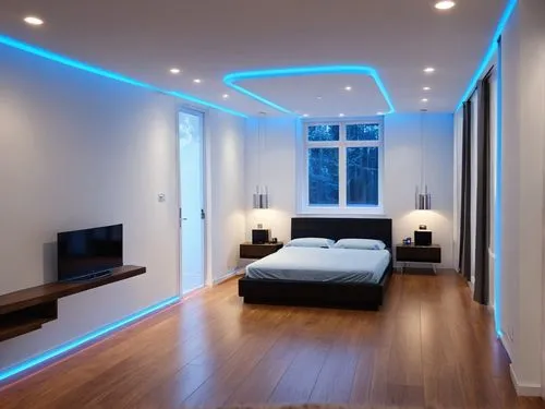 home automation,hardwood floors,smart home,led lamp,modern decor,modern room,ceiling lighting,contemporary decor,great room,interior modern design,smarthome,smart house,hallway space,interior decoration,interior design,ceiling light,ambient lights,colored lights,sleeping room,electrical installation,Photography,General,Realistic